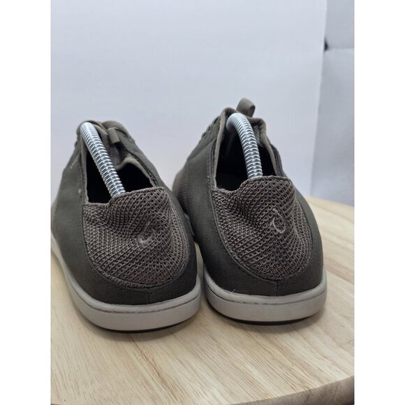 OluKai Nohea Moku Shoes Mens Sz 8.5 Green Brown Tan Slip On No Tie Laces Low Top - Picture 6 of 9